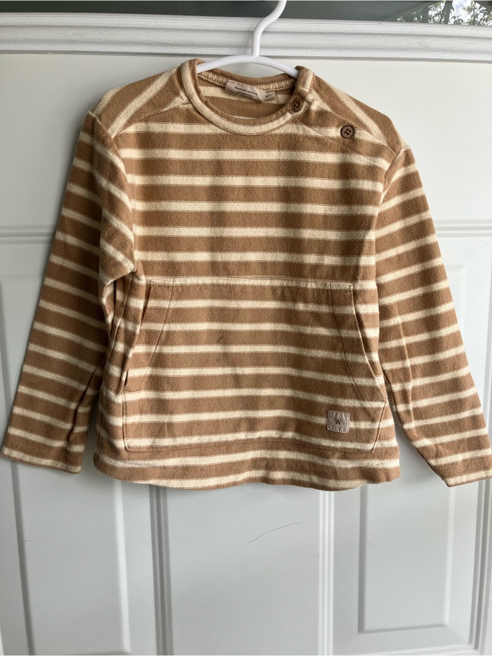 Wheat organic cotton striped sweater brown tan 3T 3Y